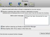 Sophos Anti-Virus for Mac messaging options