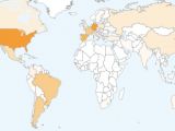 Most active download countries on SourceForge