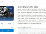 The Steam Wallet listing on Paypal