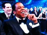 Jay-Z laughs as he is not the "coolest" person in the room, this time around