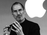 Steve Jobs and Apple logo