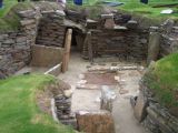 A photograph of neolithic excavations at Skara Brae in Orkney, Scotland
