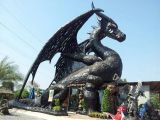 A statue of a dragon stands as proof of how talented these people are