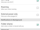 SugarSync: Enable sync over wifi only and enable alerts for new folder shares in the Android app