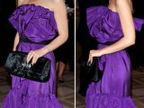 Natalie Portman in a ruffled purple number