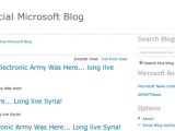 Microsoft blog hacked by Syrian Electronic Army