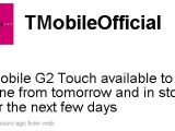 T-Mobile G2 Touch to become available for purchase starting tomorrow