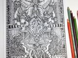 Intricate pieces of art included in a coloring book for experts