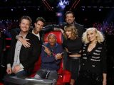 Taylor Swift and the judges / mentors on The Voice and host Carson Daly