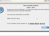 Mac tech support page with ransomware behavior