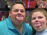 Father and daughter have the world's widest tongues