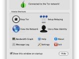 Vidalia's Control Panel, the GUI that helps the user manage Tor