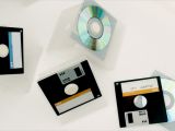 Several floppy-shaped CD-Rs