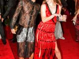 Milla Jovovich and Marc Jacobs on the red carpet at the MET Gala 2012 in NYC