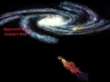 Graphic image showing the relative position of the Milky Way and Smith's Cloud