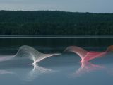 Canoe motion shown with LED lights
