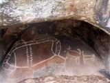 Aborigine rock painting in Grampians