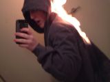 Extreme burning man selfie