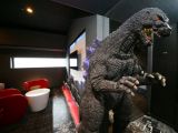 A Godzilla statue inside one of the rooms