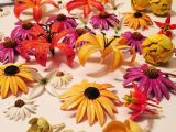 3D printed flower set, painted