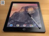 iPad Pro with considerably larger screen and bezel, as well as stylus (mockup)
