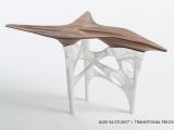 The 3D printed walnut table design model