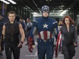 Hawkeye, Captain America, and Black Widow in "The Avengers"