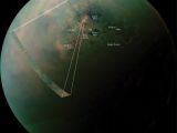 Titan's north pole with annotations