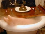 Food is served in toilet-themed vessel