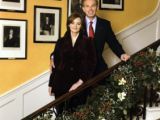 Old Christmas card featuring overly formal Blair couple