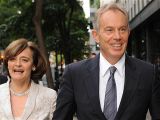 Tony Blair and his wife in what could be called a normal photograph