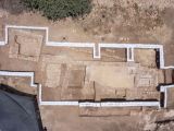 Aerial view of the ancient church unearthed in Israel