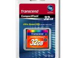 The new Transcend 32GB 133X CompactFlash card - box shot