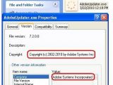 Version information of fake AdobeUpdater.exe