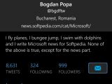 Twitter for Windows Phone profile