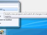 'Install and Trace' option added to Windows 7 taskbar