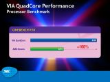 VIA QuadCore L2400 CPU against AMD's E-350 APU in CineBench R10