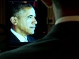 President Obama on-screen during calibration