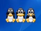 Tux version of the "three wise monkeys"