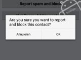 WhatsApp for Android asking for permission to report and block a certain “contact”