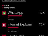 WhatsApp battery usage on Windows Phone