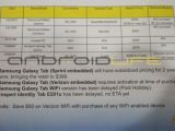 Samsung GALAXY Tab Wi-Fi only gets delayed