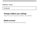 Outlook account settings