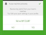 Onefootball push notifications