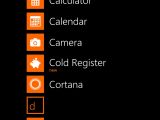 Windows Phone menu
