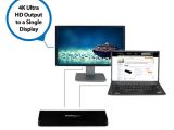 StarTech 4K laptop dock mediating for a monitor