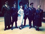 Viktoria Modesta poses with the officers featured in "Prototype"