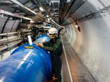 The LHC accelerates proton beams, gets them to collide with one another