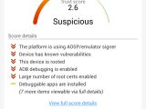 Trustable score for the analyzed Mi4 LTE from Xiaomi