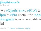 Sony Ericsson Canada tweet